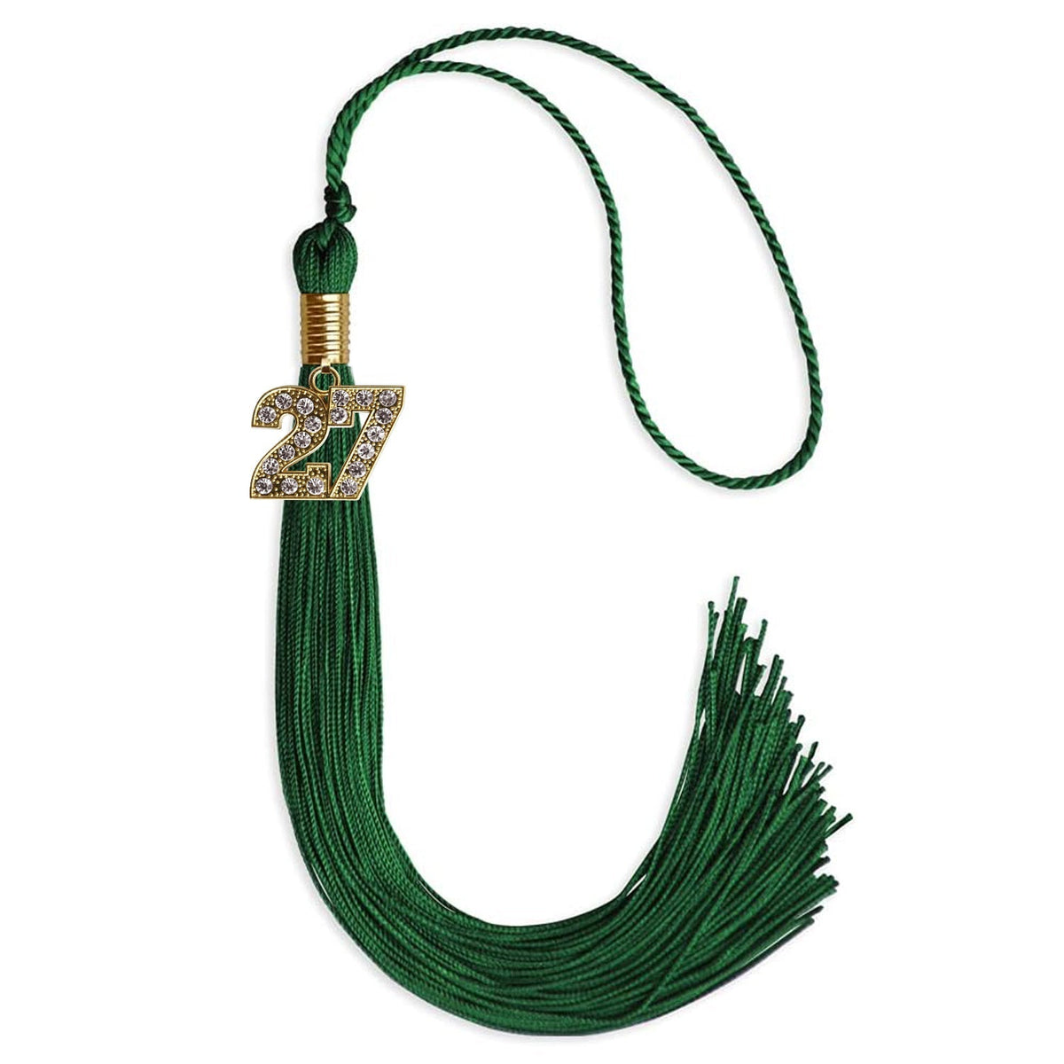 Green Graduation Tassel with Gold Bling Charm - Endea Graduation