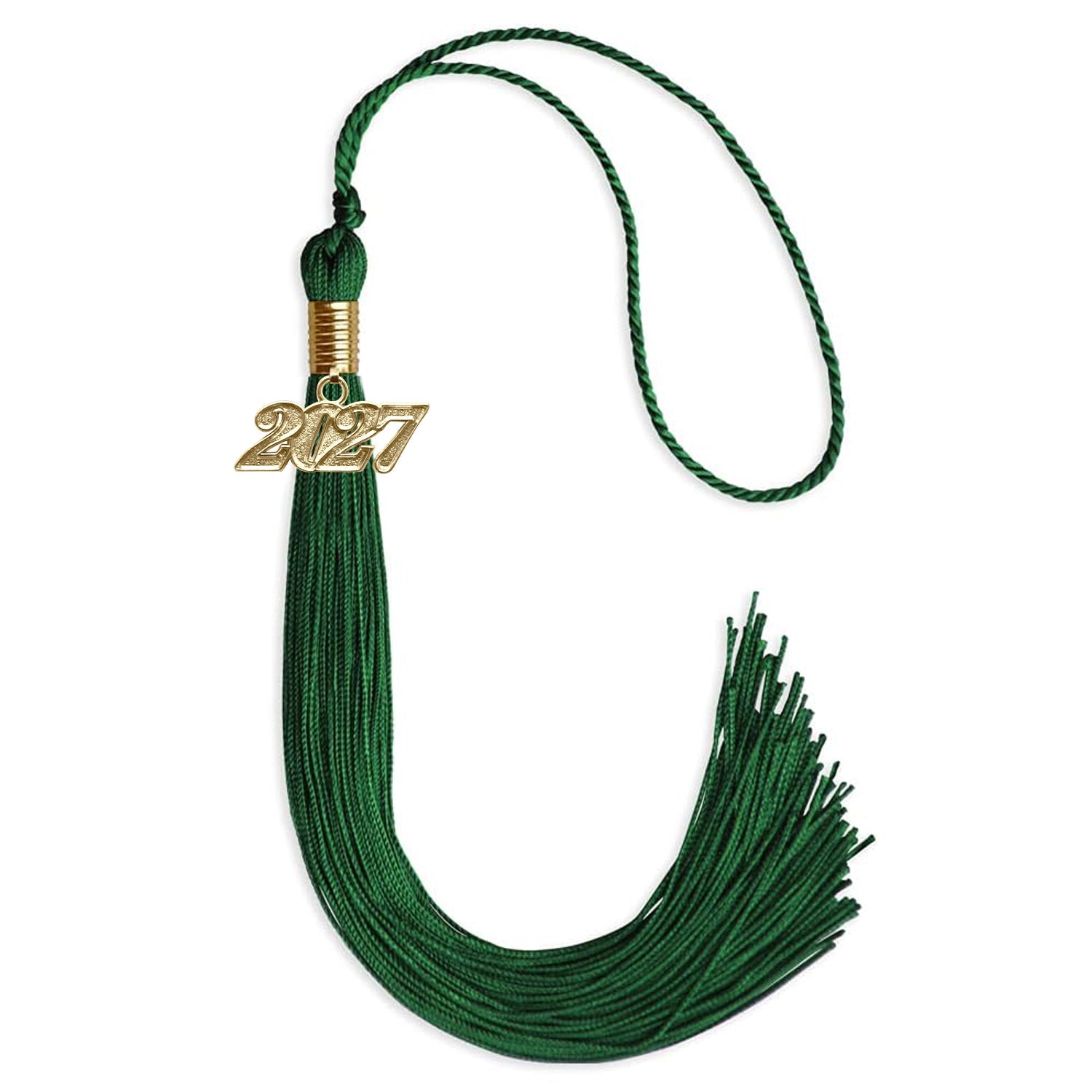 Green Graduation Tassel with Gold Date Drop - Endea Graduation