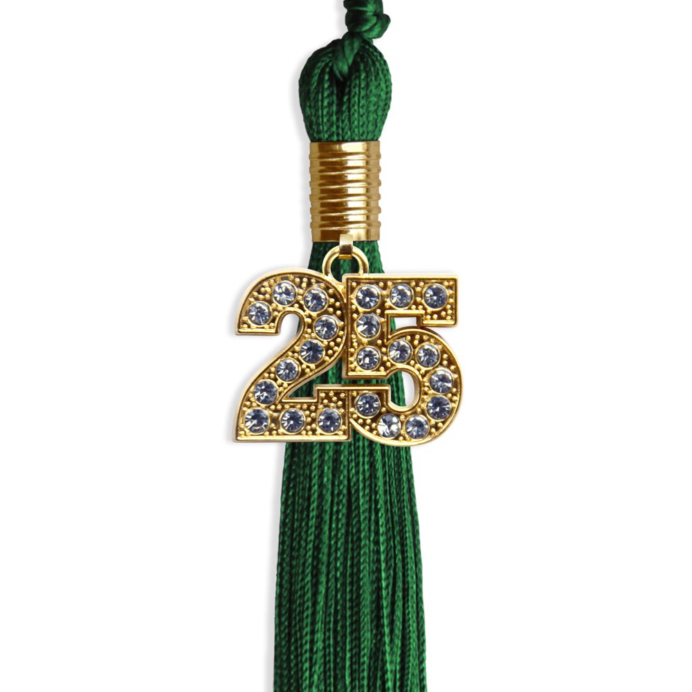 Green Graduation Tassel with Gold Date Drop - Endea Graduation