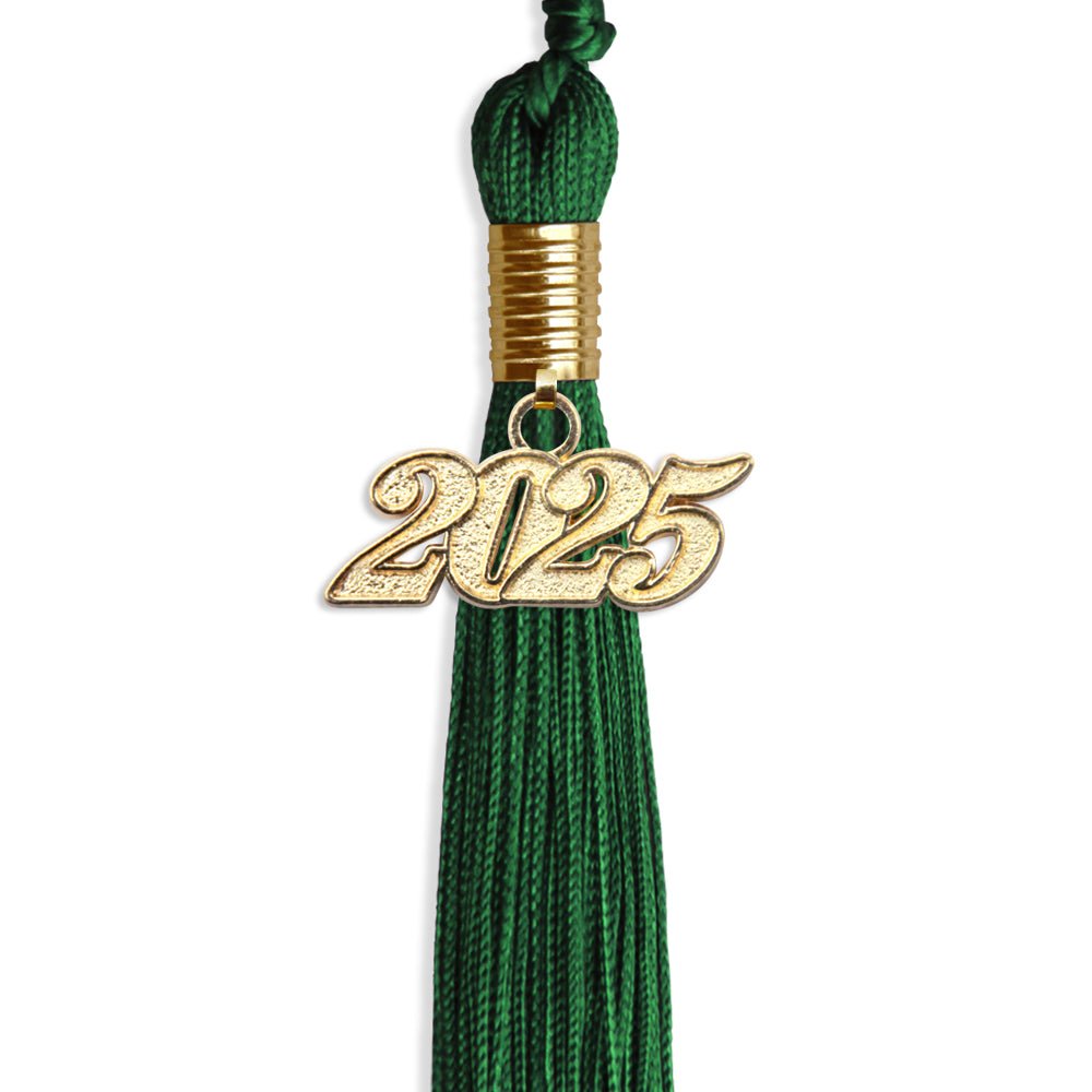 Green Graduation Tassel with Gold Date Drop - Endea Graduation