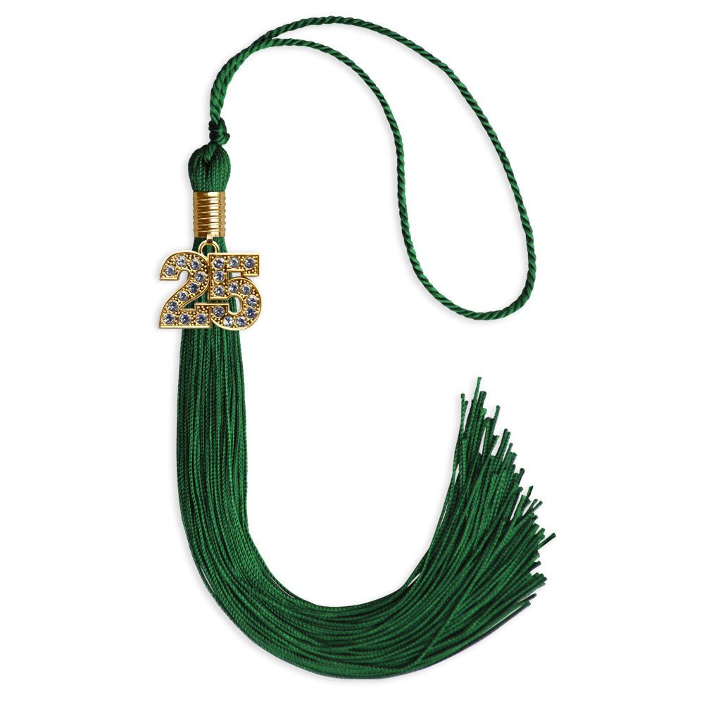 Green Graduation Tassel with Gold Date Drop - Endea Graduation