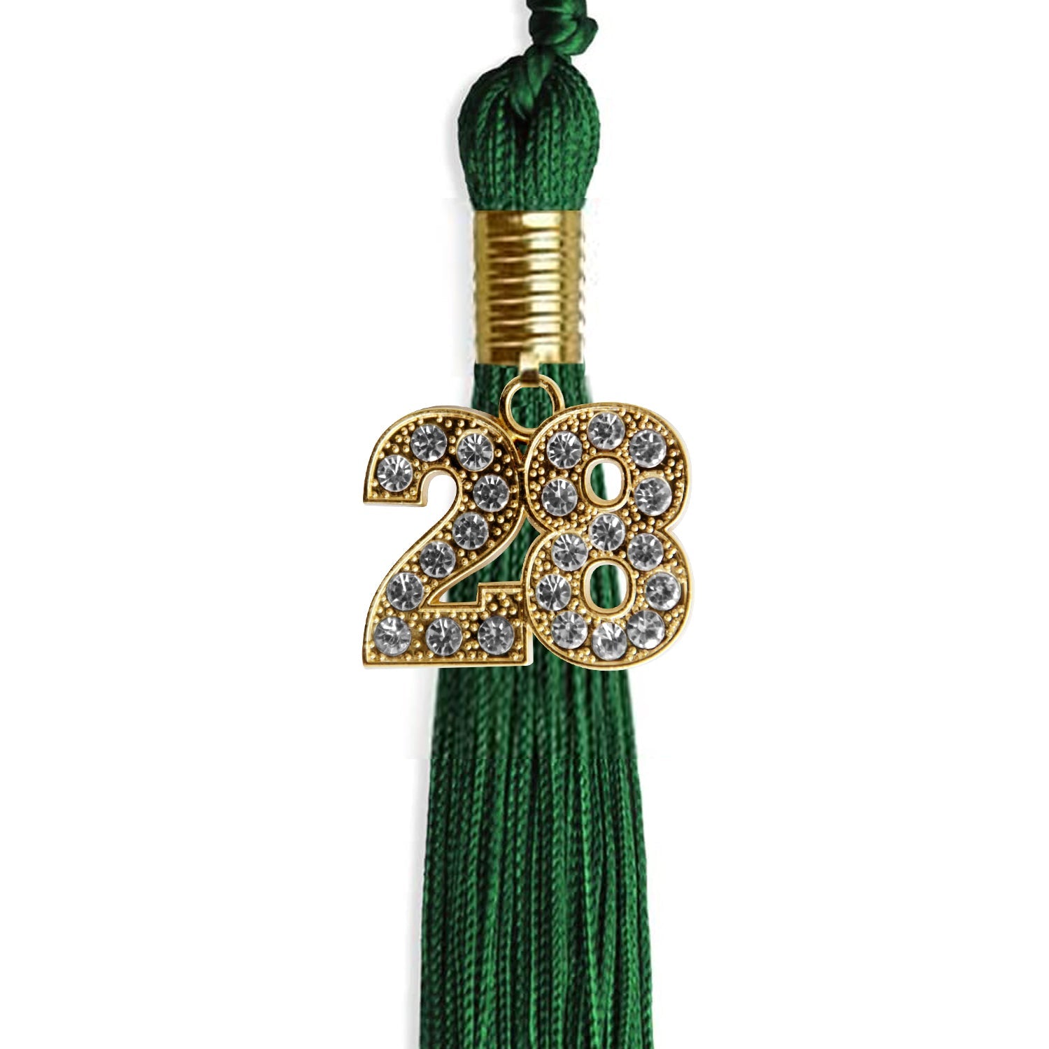 Green Graduation Tassel with Gold Date Drop - Endea Graduation