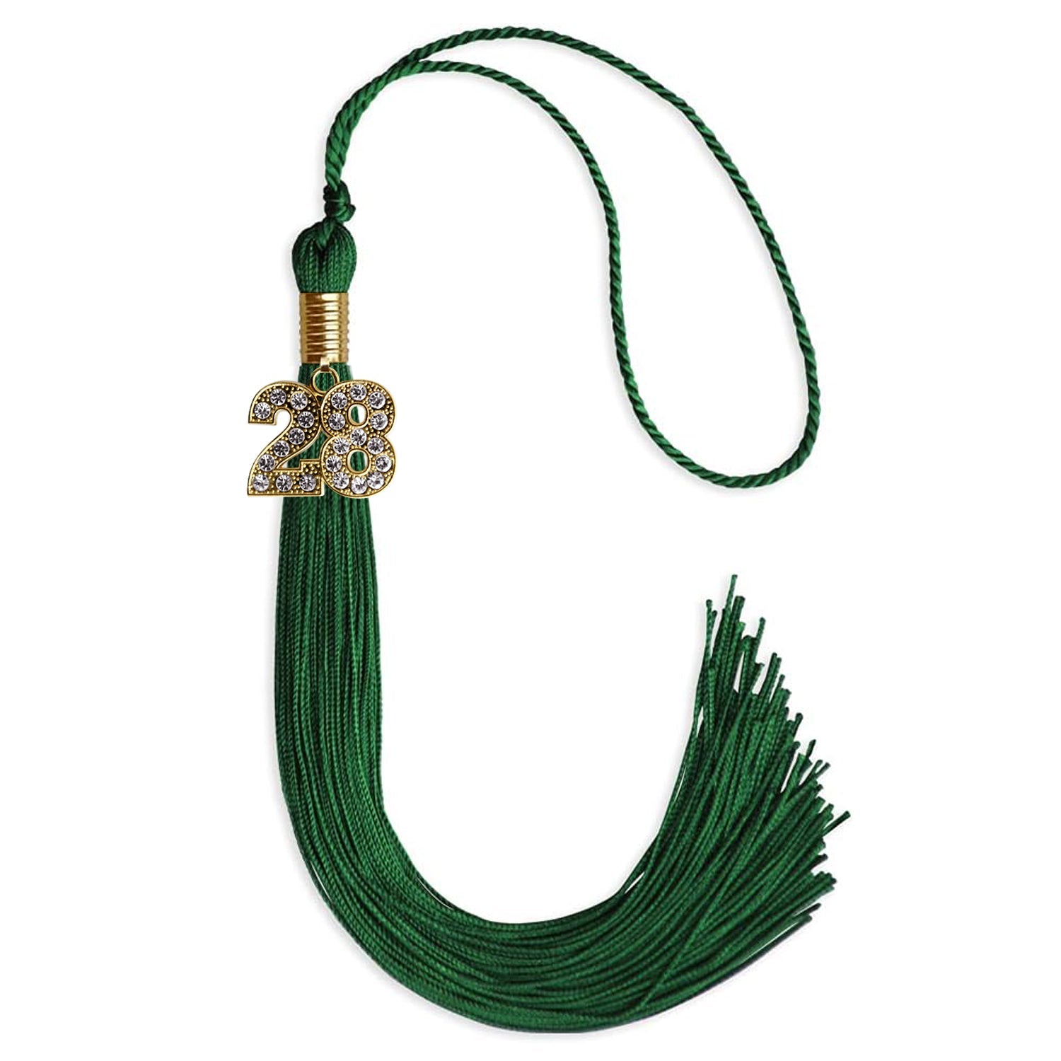 Green Graduation Tassel with Gold Date Drop - Endea Graduation