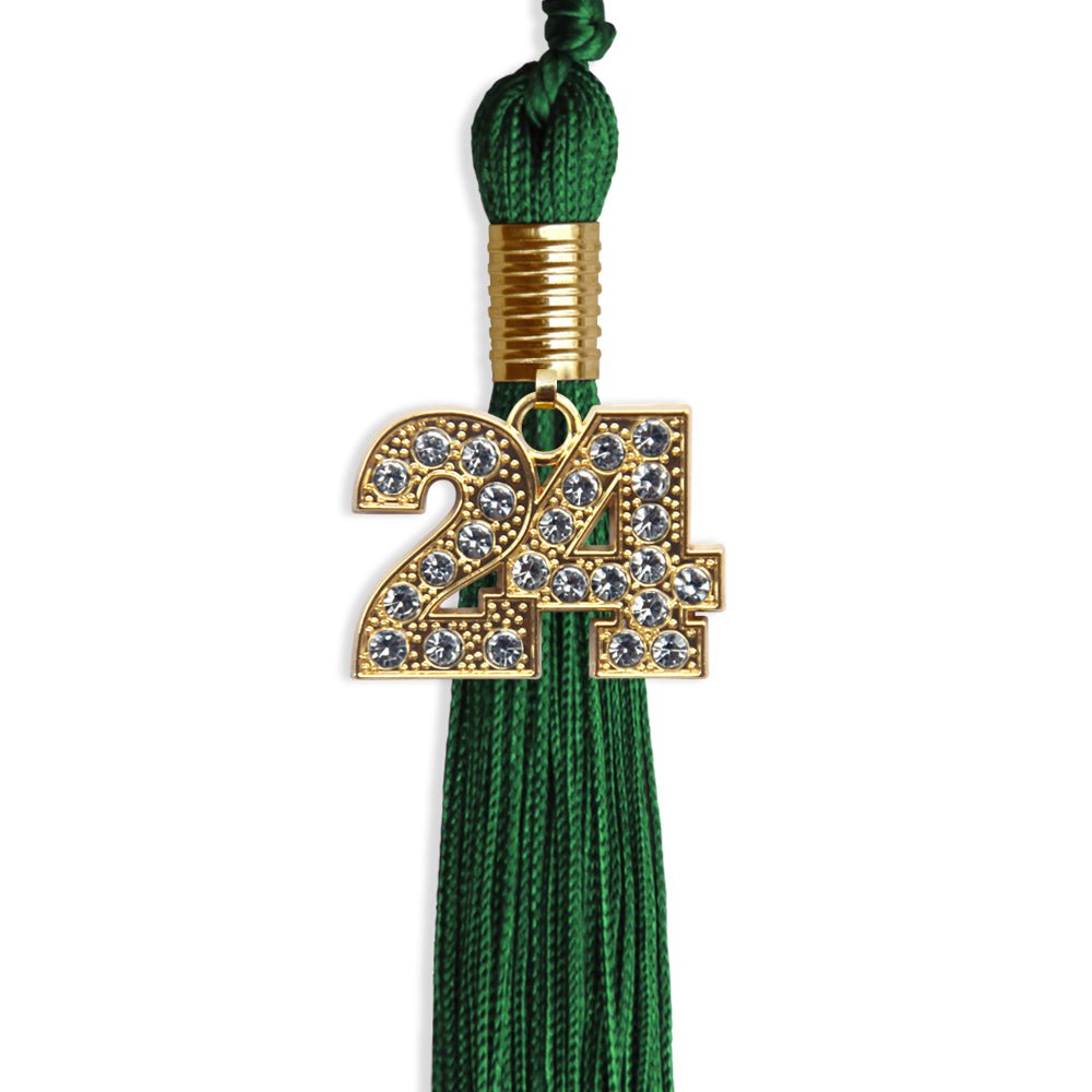 Green Graduation Tassel with Gold Date Drop - Endea Graduation