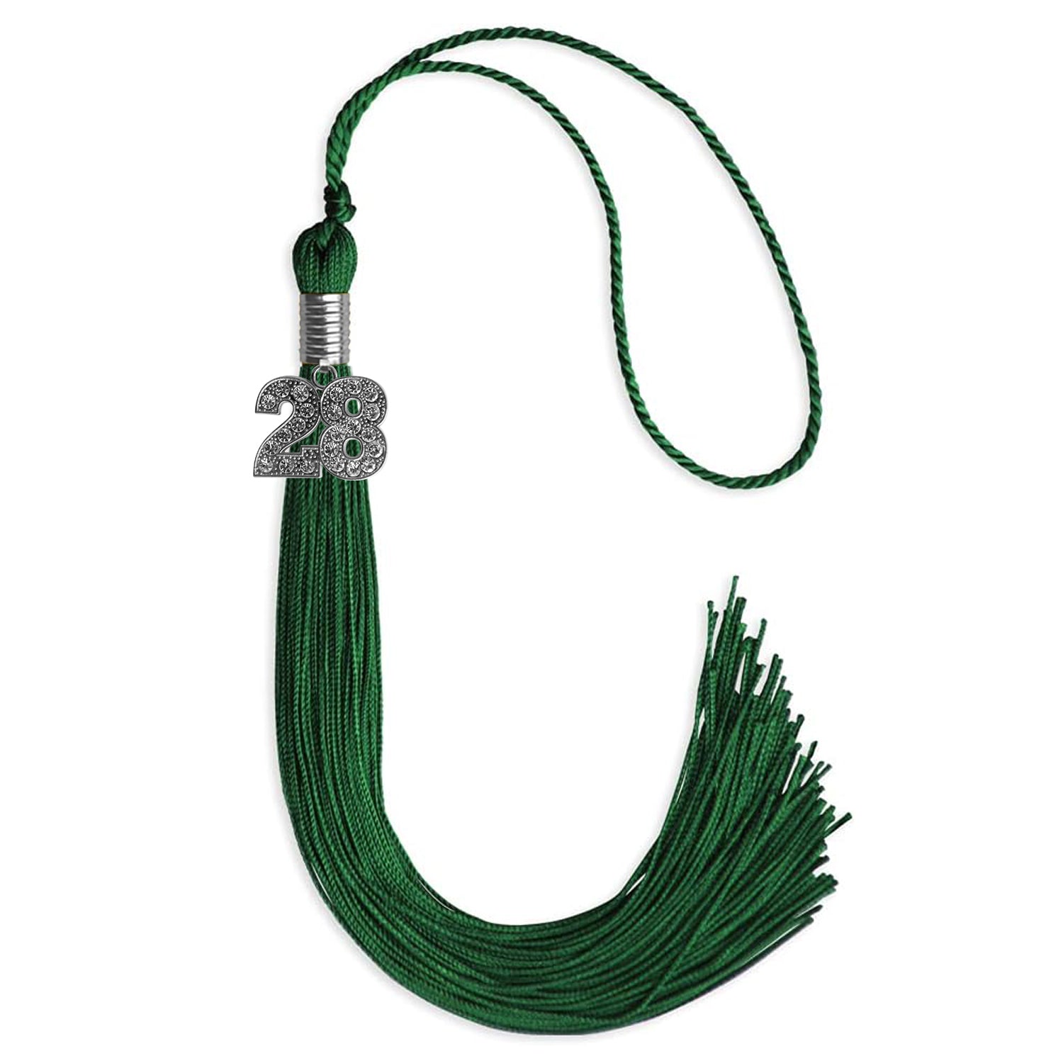 Green Graduation Tassel with Silver Date Drop - Endea Graduation