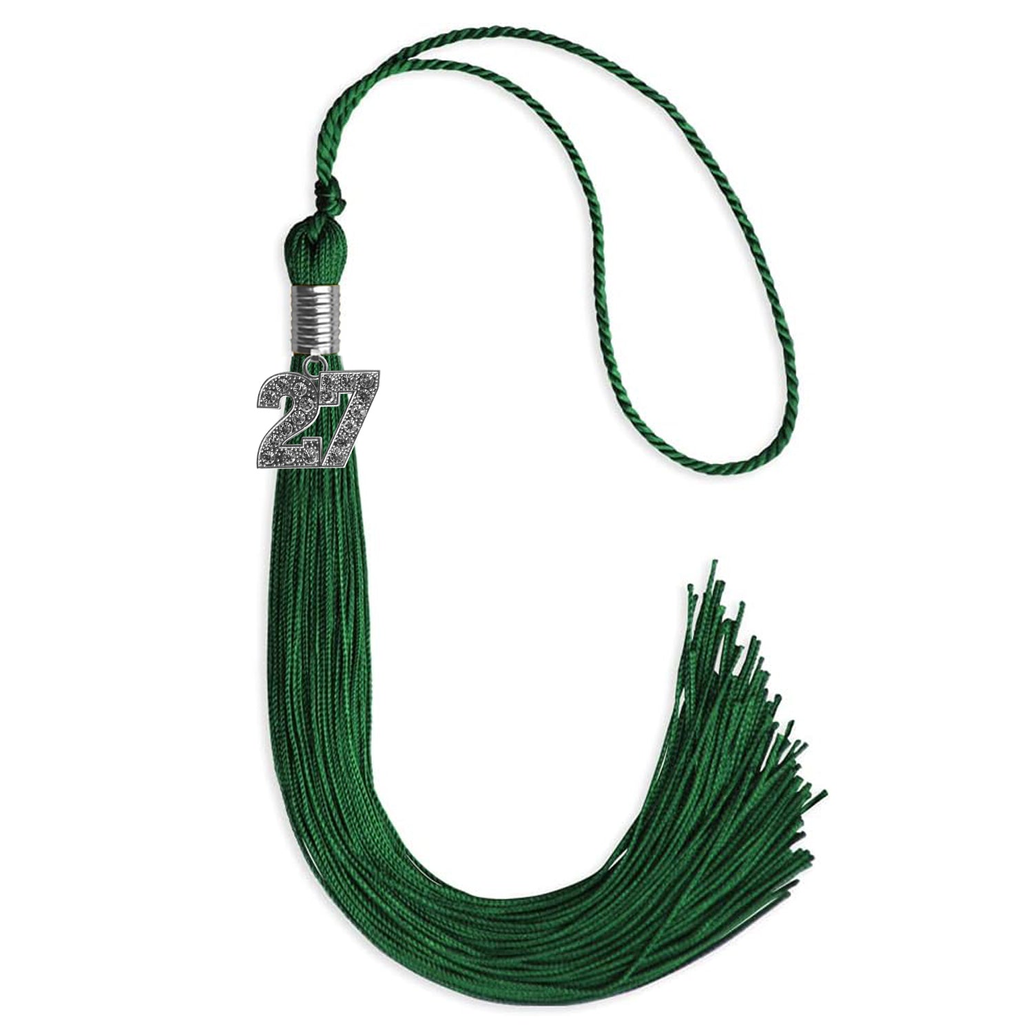 Green Graduation Tassel with Silver Date Drop - Endea Graduation