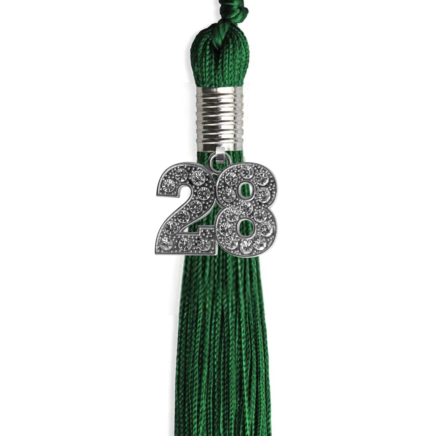 Green Graduation Tassel with Silver Date Drop - Endea Graduation