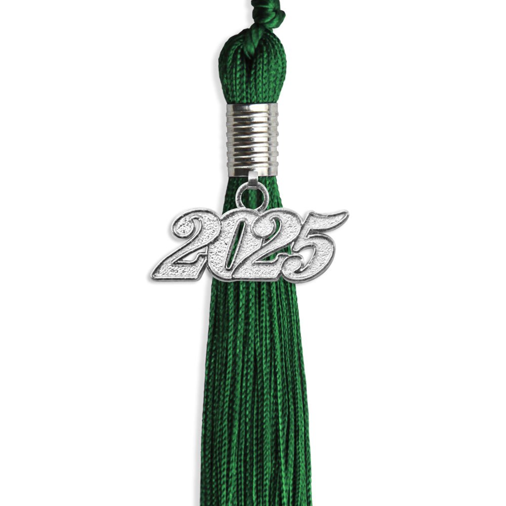 Green Graduation Tassel with Silver Date Drop - Endea Graduation