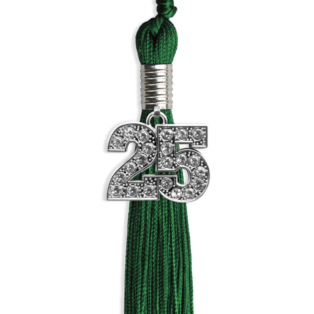 Green Graduation Tassel with Silver Date Drop - Endea Graduation