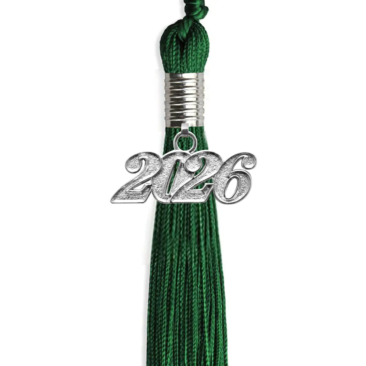 Green Graduation Tassel with Silver Date Drop by Endea Graduation