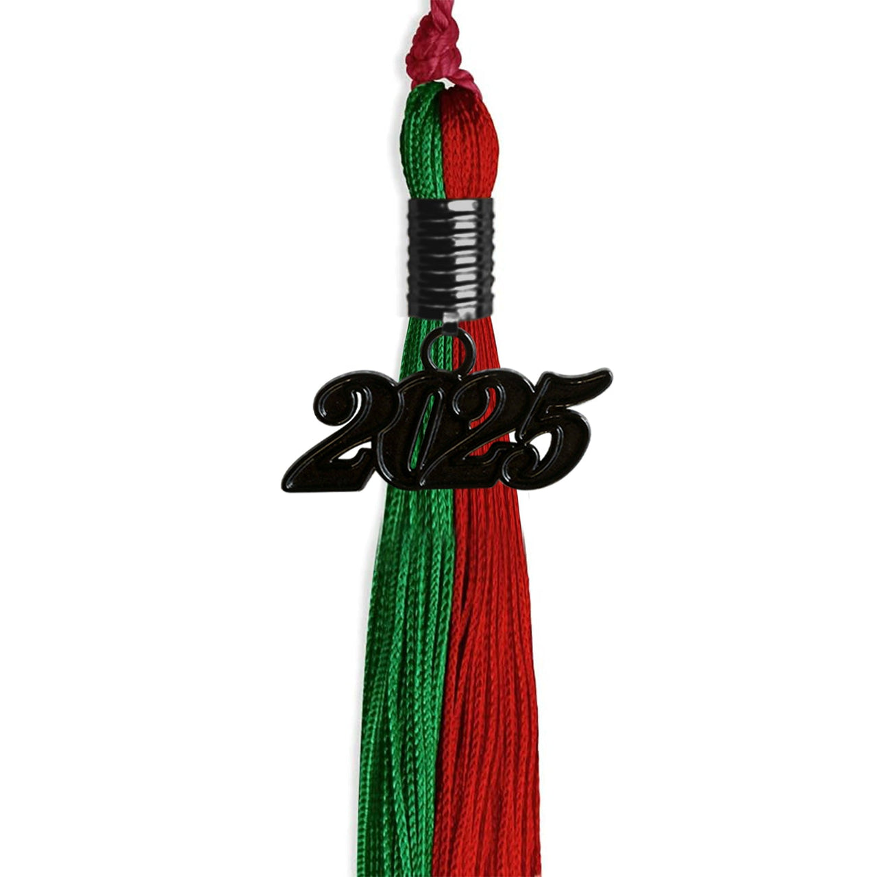 Green/Red Graduation Tassel with Black Date Drop - Endea Graduation