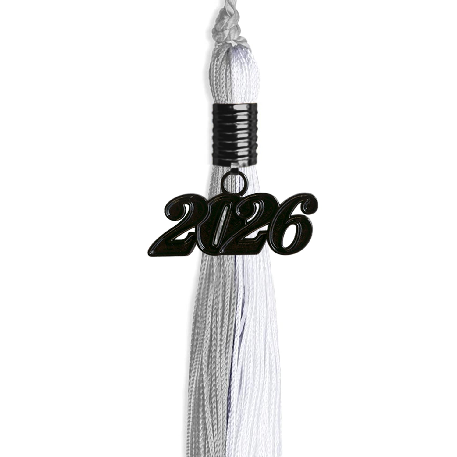 Grey/White Graduation Tassel with Black Date Drop - Endea Graduation