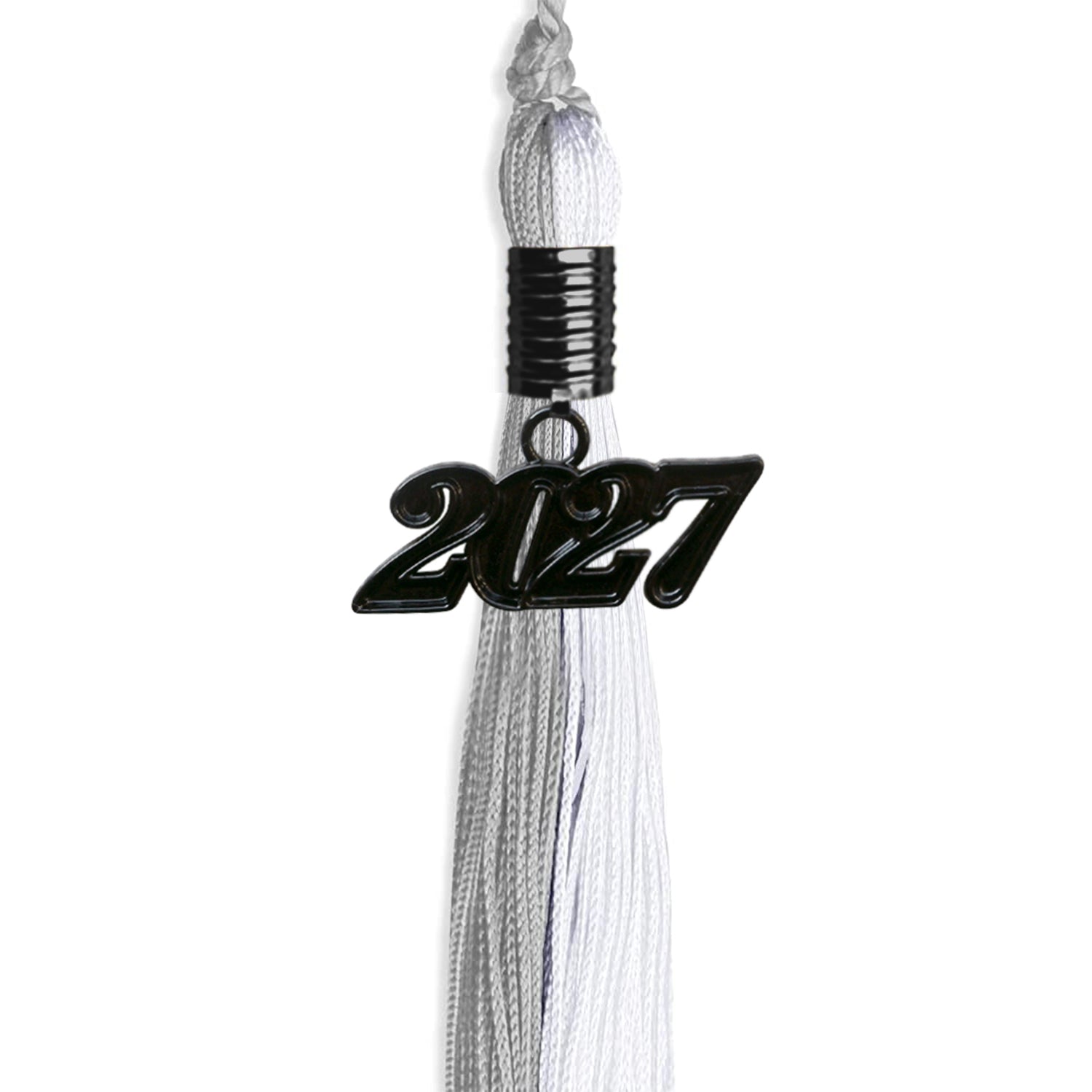 Grey/White Graduation Tassel with Black Date Drop - Endea Graduation