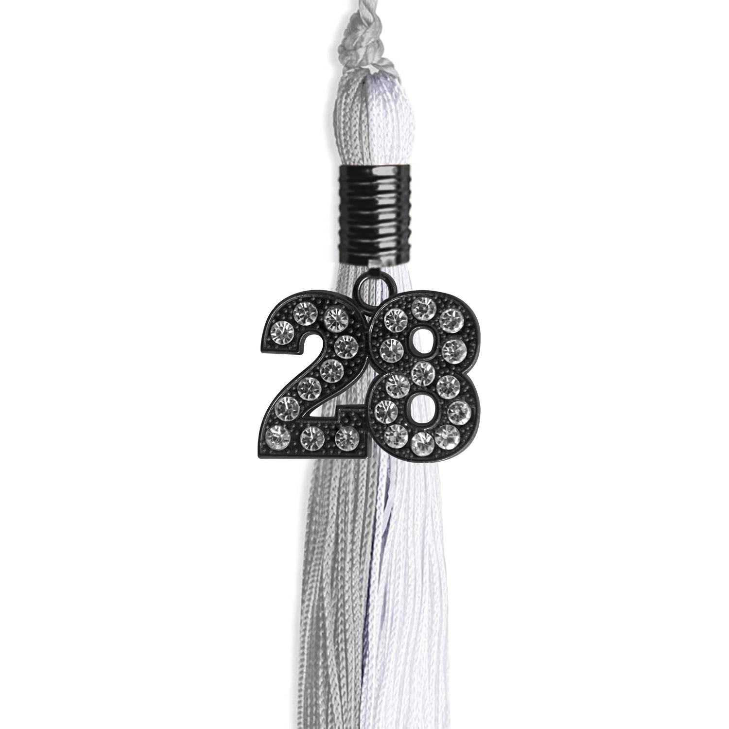 Grey/White Graduation Tassel with Black Date Drop - Endea Graduation