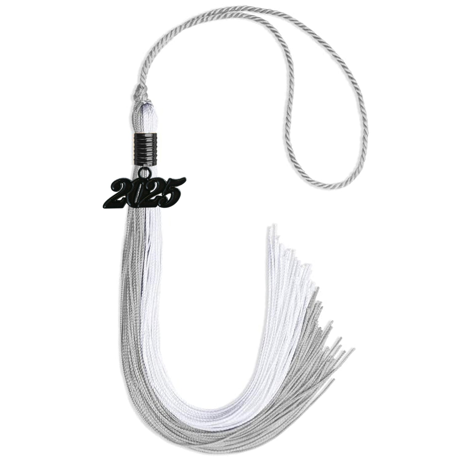 Grey/White Graduation Tassel with Black Date Drop - Endea Graduation