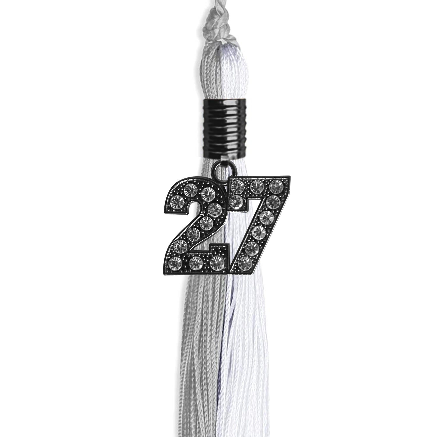 Grey/White Graduation Tassel with Black Date Drop - Endea Graduation