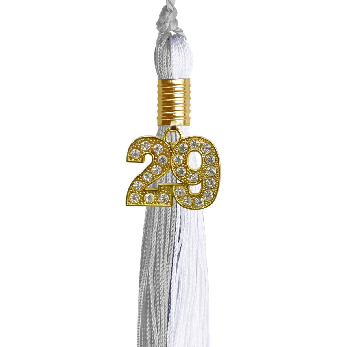 Grey/White Graduation Tassel with Gold Bling Charm - Endea Graduation