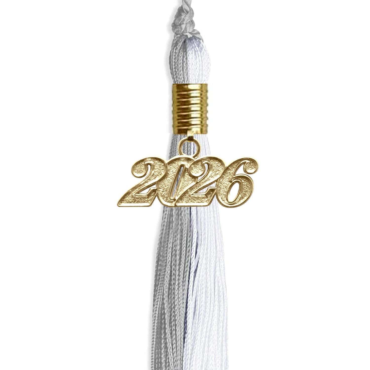 Grey/White Graduation Tassel with Gold Date Drop - Endea Graduation