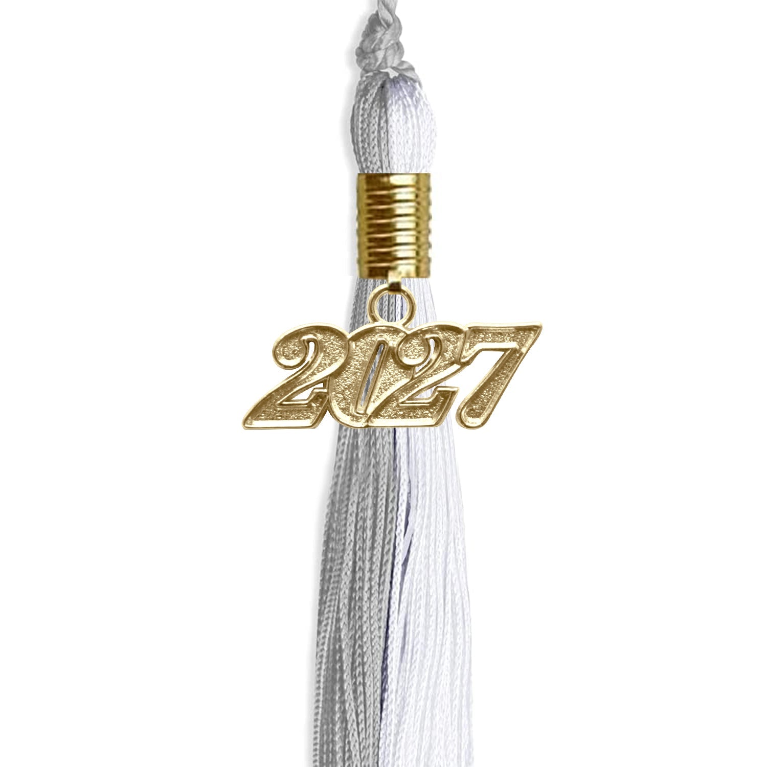 Grey/White Graduation Tassel with Gold Date Drop - Endea Graduation