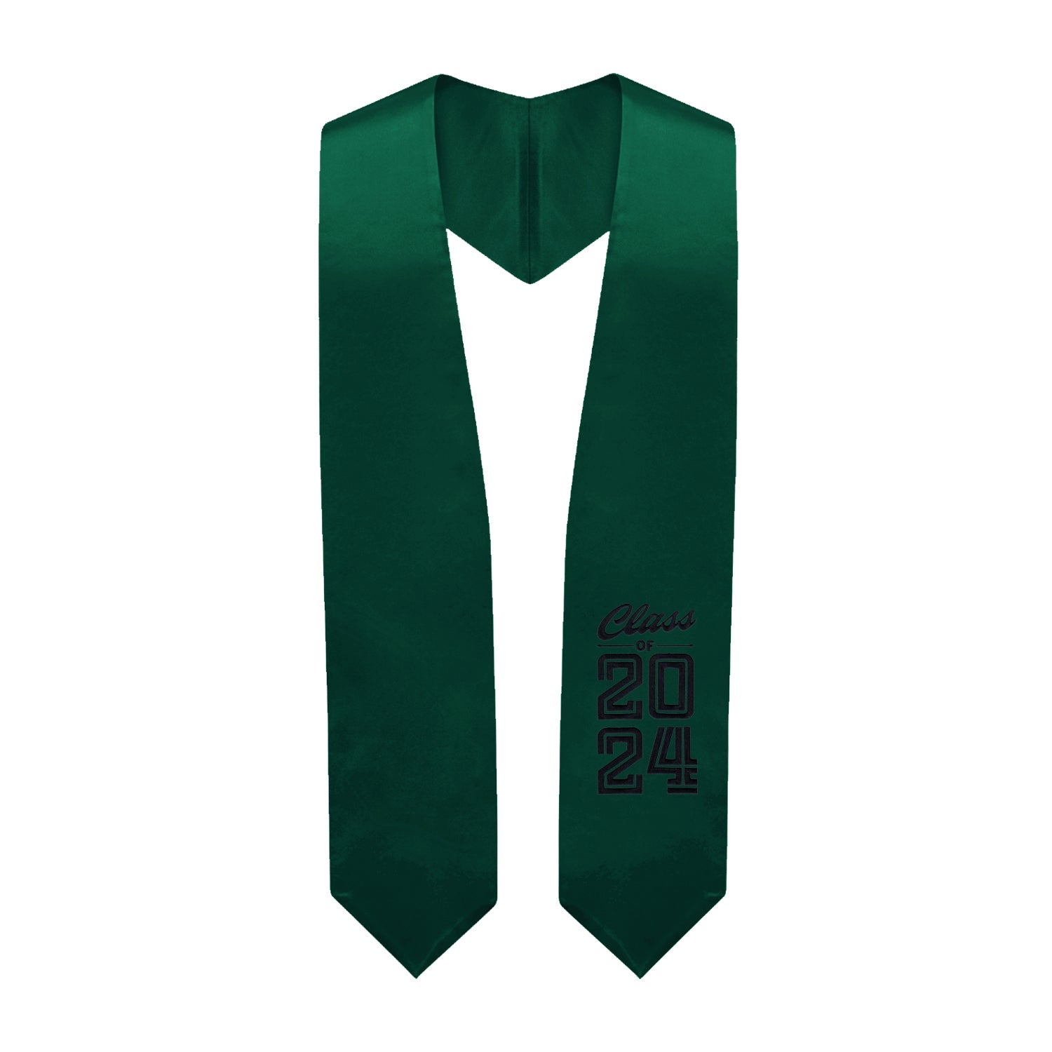 Hunter Green Class of 2024 Graduation Stole/Sash with Classic Tips - Endea Graduation