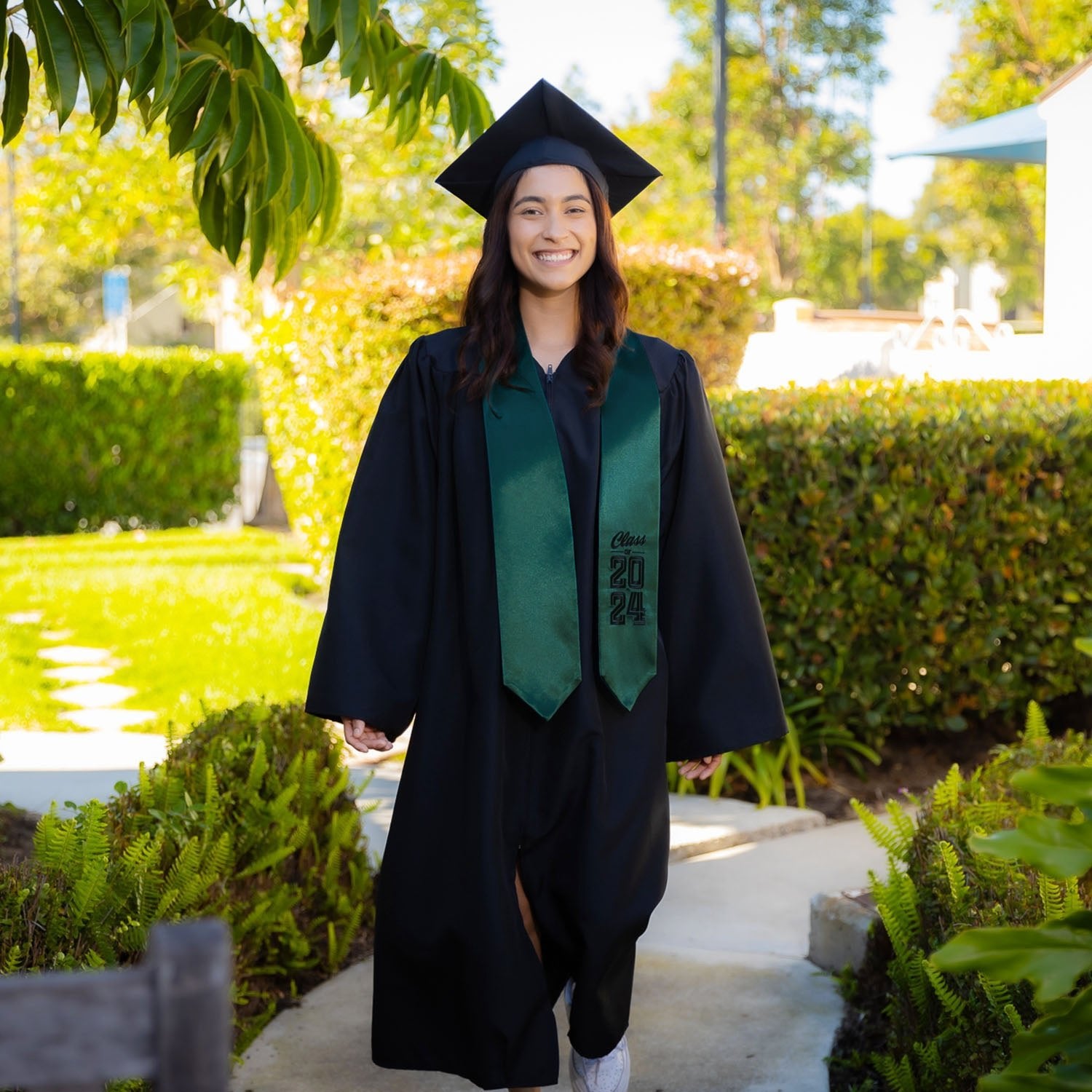 Hunter Green Class of 2024 Graduation Stole/Sash with Classic Tips - Endea Graduation