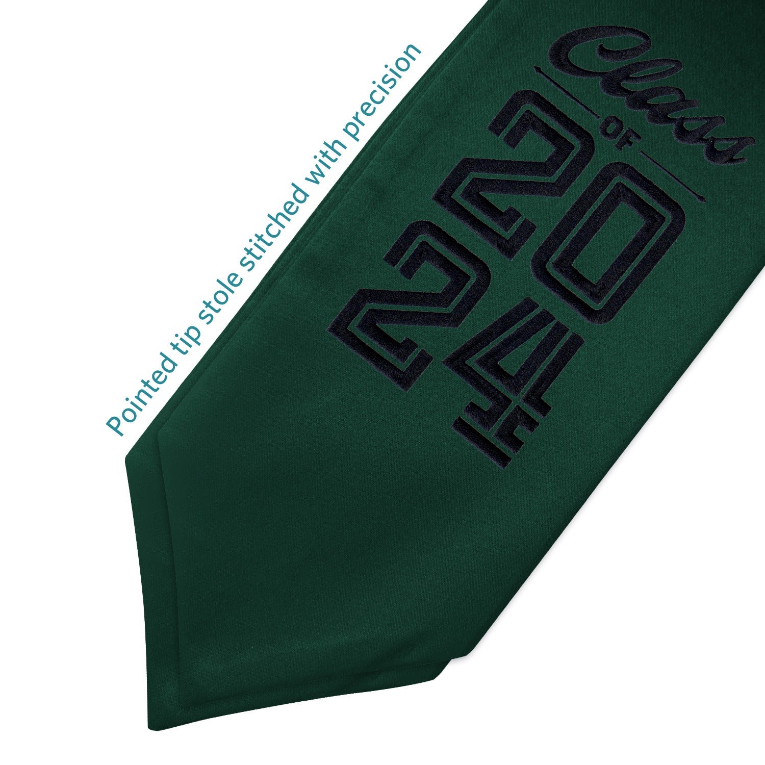 Hunter Green Class of 2024 Graduation Stole/Sash with Classic Tips - Endea Graduation