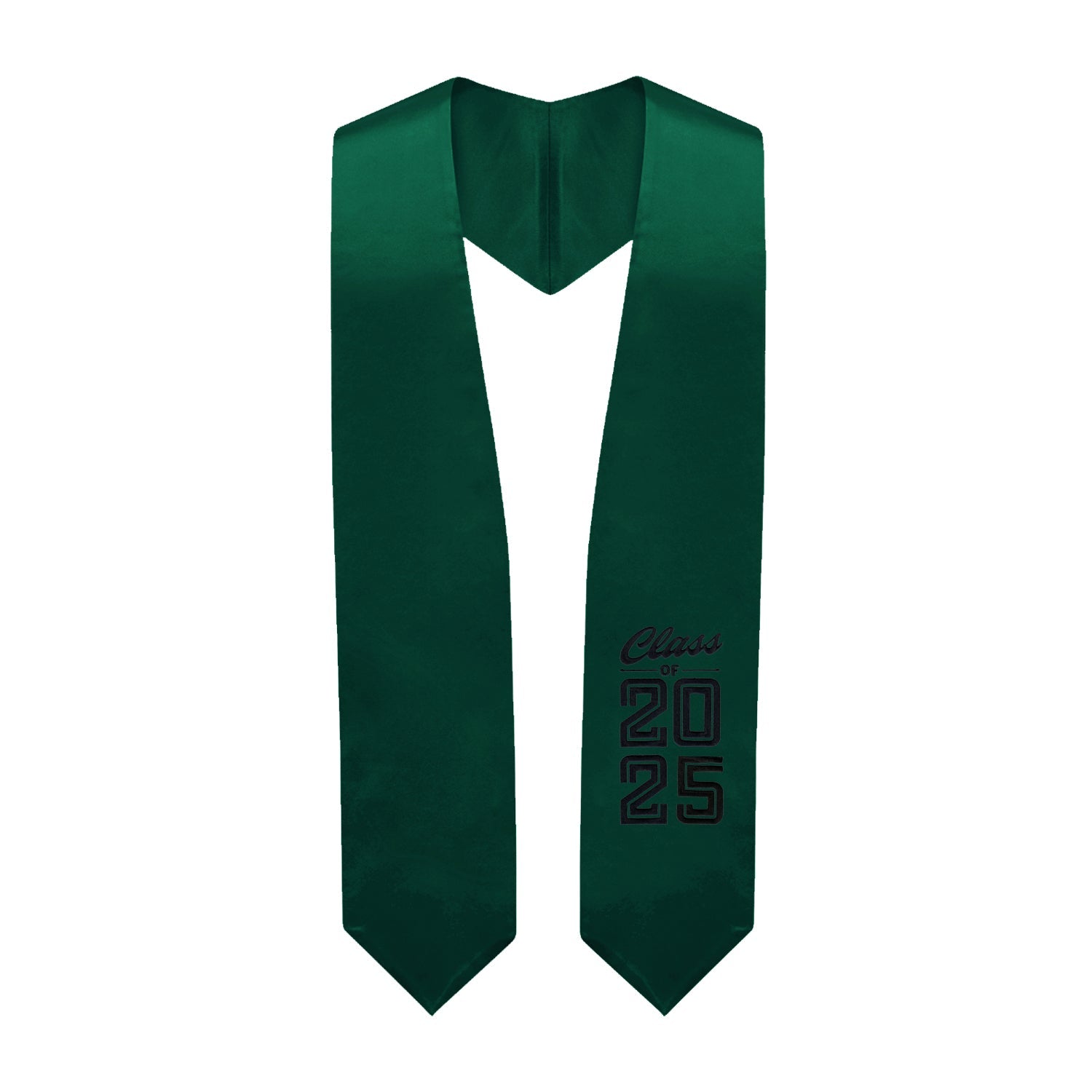 Hunter Green Class of 2025 Graduation Stole/Sash with Classic Tips - Endea Graduation