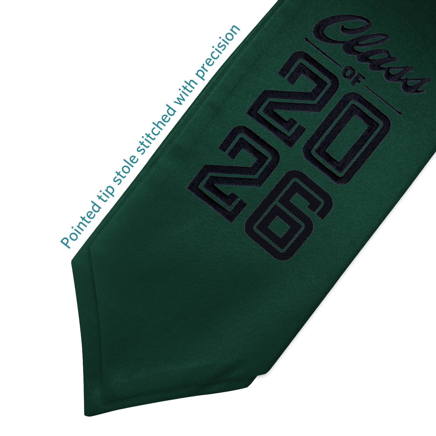 Hunter Green Class of 2026 Graduation Stole/Sash with Classic Tips - Endea Graduation
