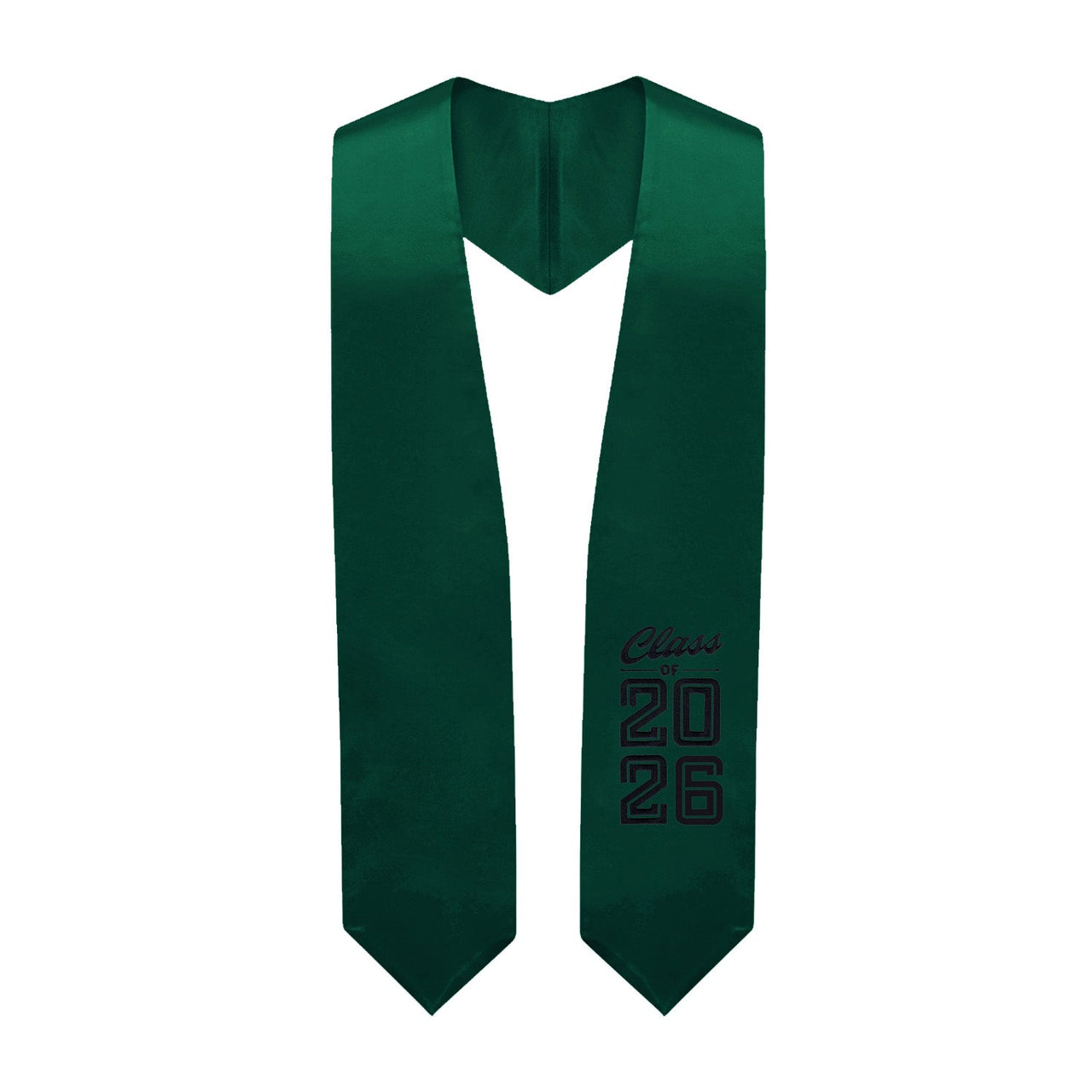 Hunter Green Class of 2026 Graduation Stole/Sash with Classic Tips - Endea Graduation
