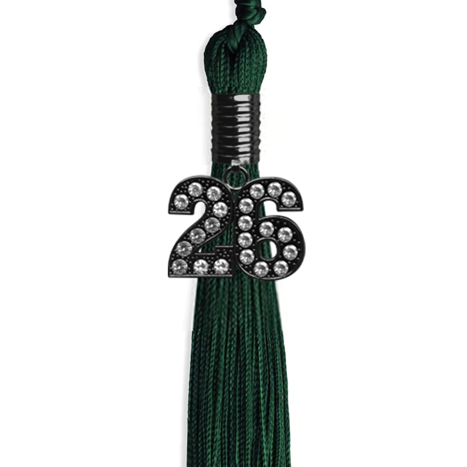 Hunter Green Graduation Tassel with Black Date Drop - Endea Graduation