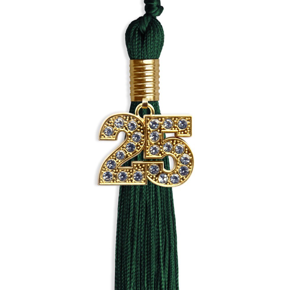 Hunter Green Graduation Tassel with Gold Bling Charm - Endea Graduation