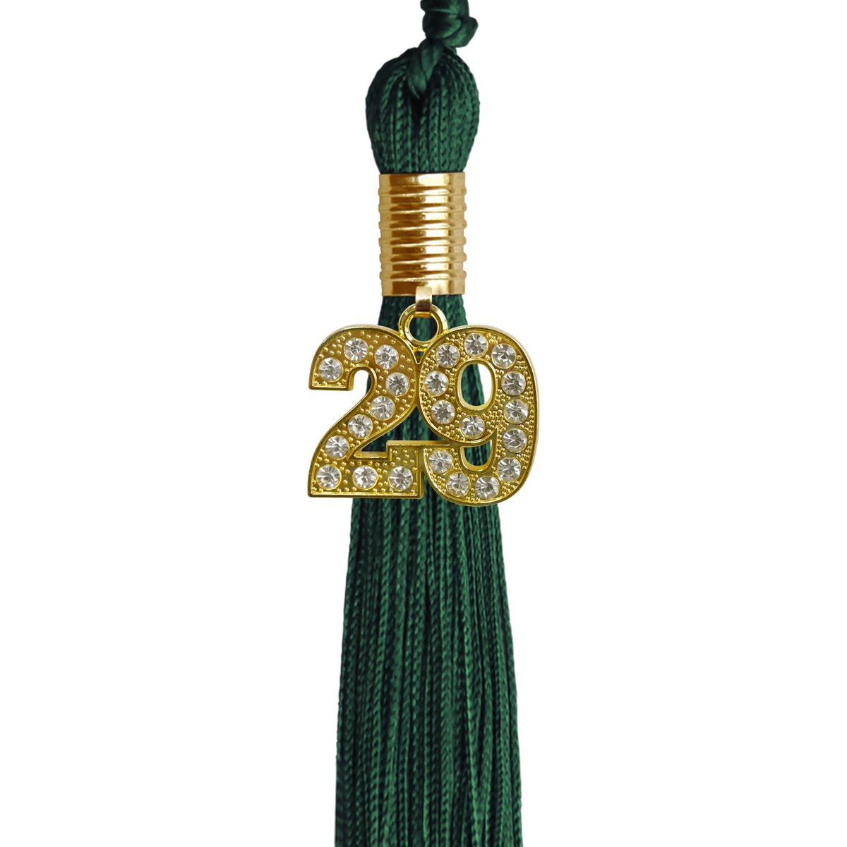Hunter Green Graduation Tassel with Gold Bling Charm - Endea Graduation