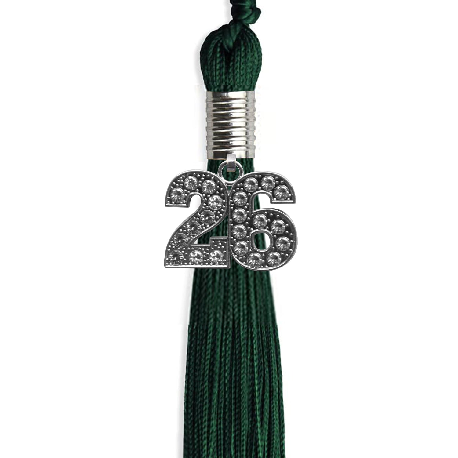 Hunter Green Graduation Tassel with Silver Date Drop - Endea Graduation