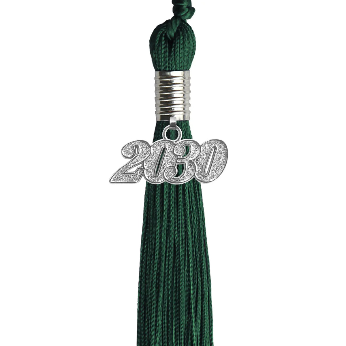 Hunter Green Graduation Tassel with Silver Date Drop by Endea Graduation