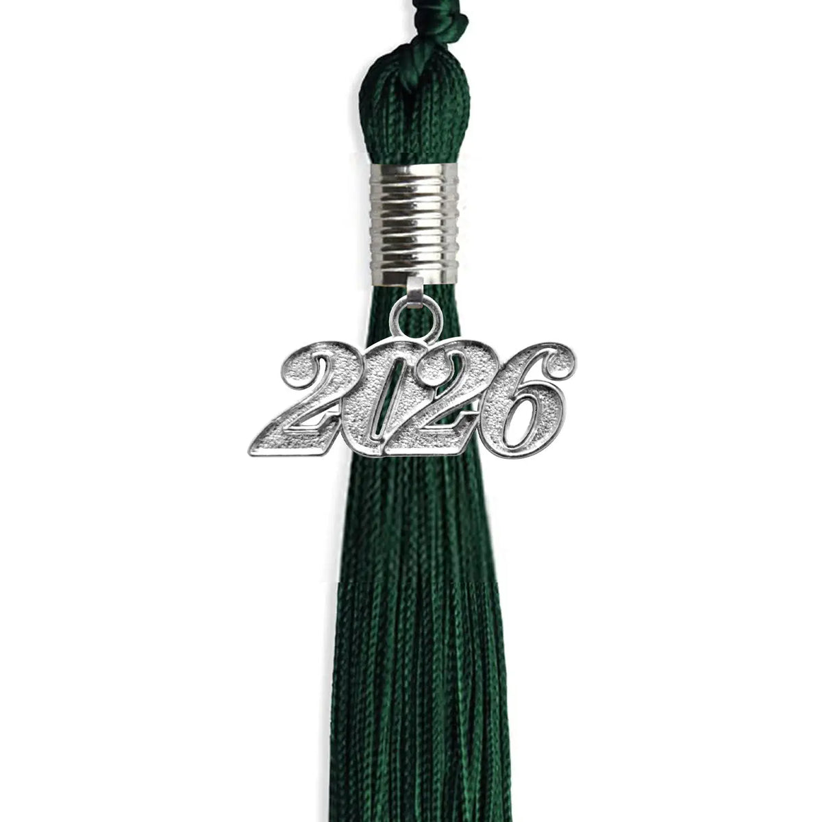 Hunter Green Graduation Tassel with Silver Date Drop by Endea Graduation
