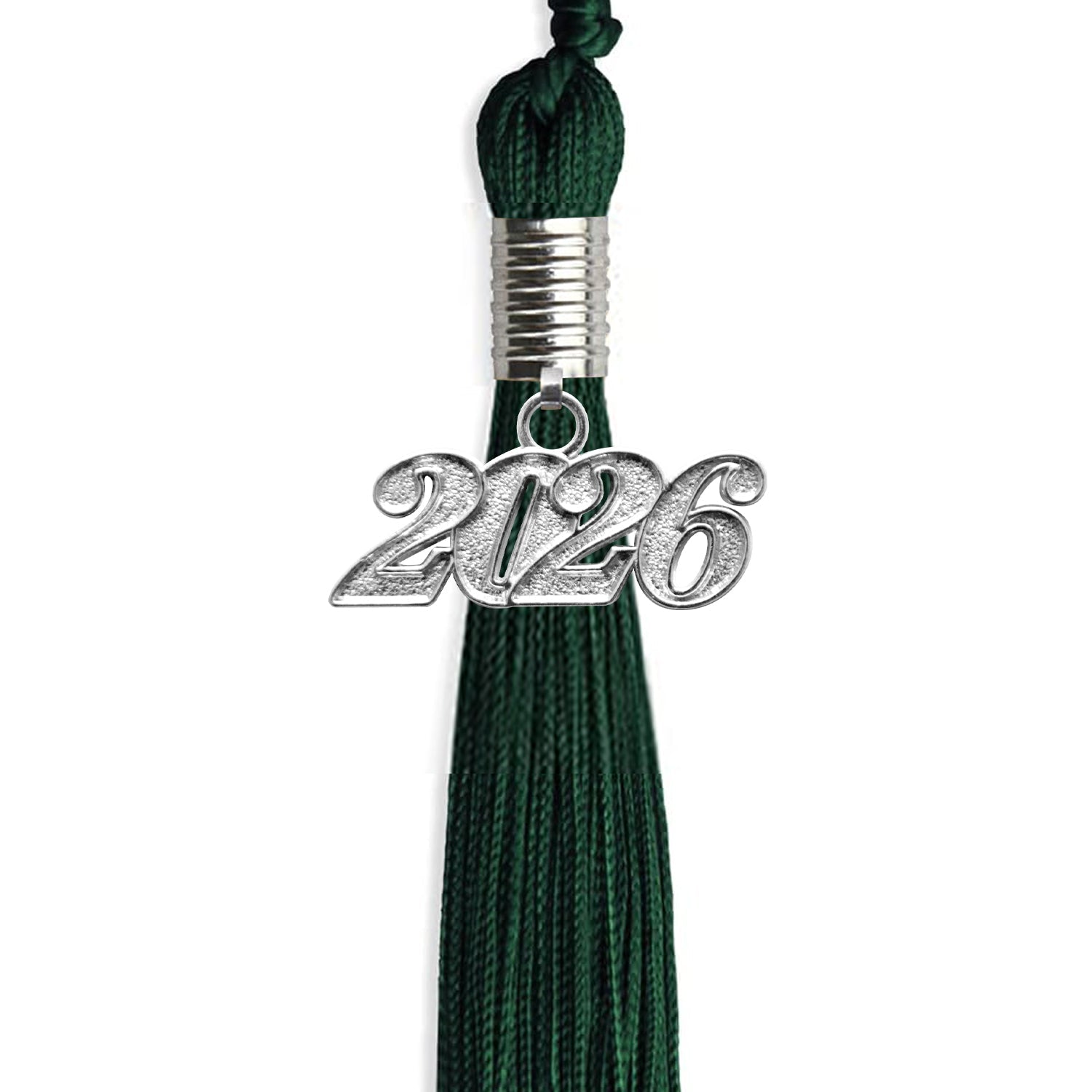 Hunter Green Graduation Tassel with Silver Date Drop - Endea Graduation