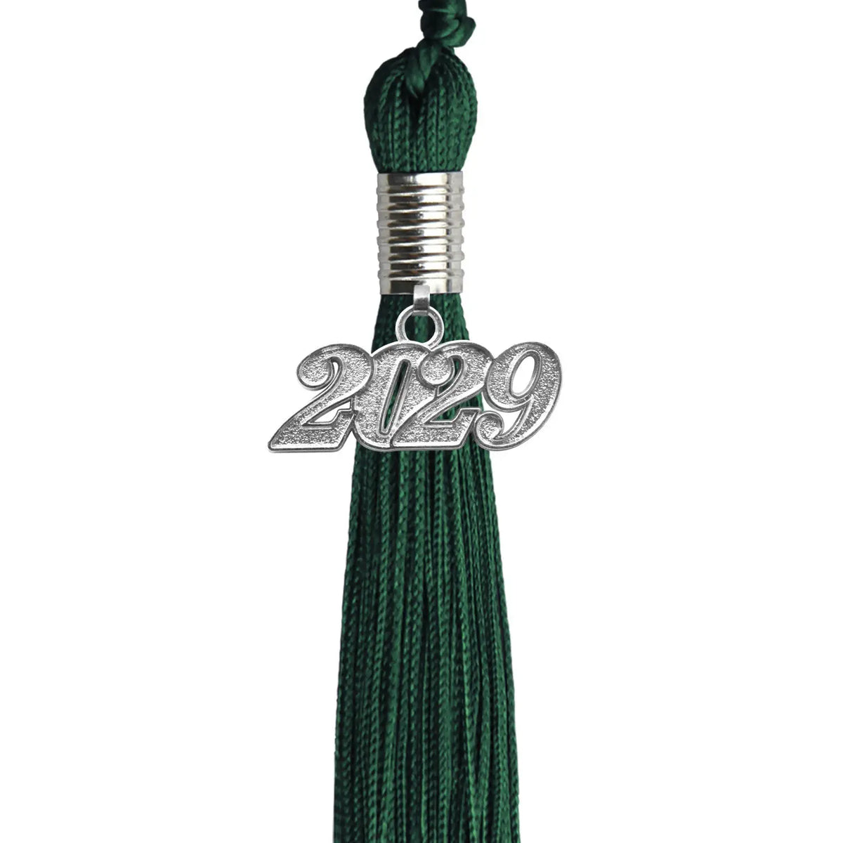 Hunter Green Graduation Tassel with Silver Date Drop by Endea Graduation