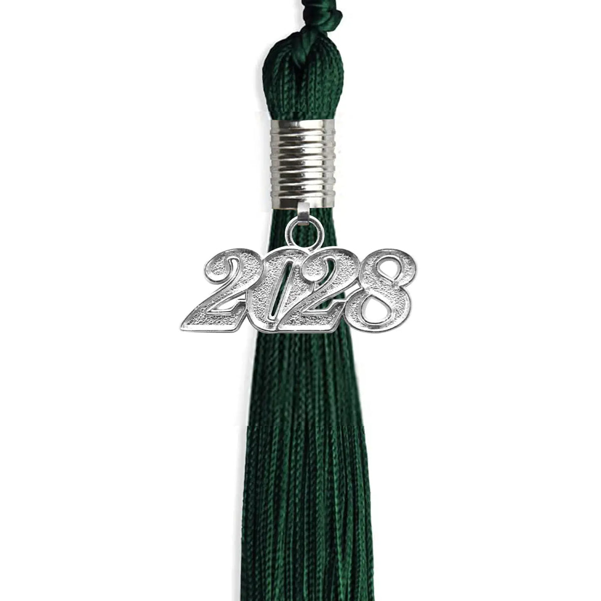Hunter Green Graduation Tassel with Silver Date Drop by Endea Graduation