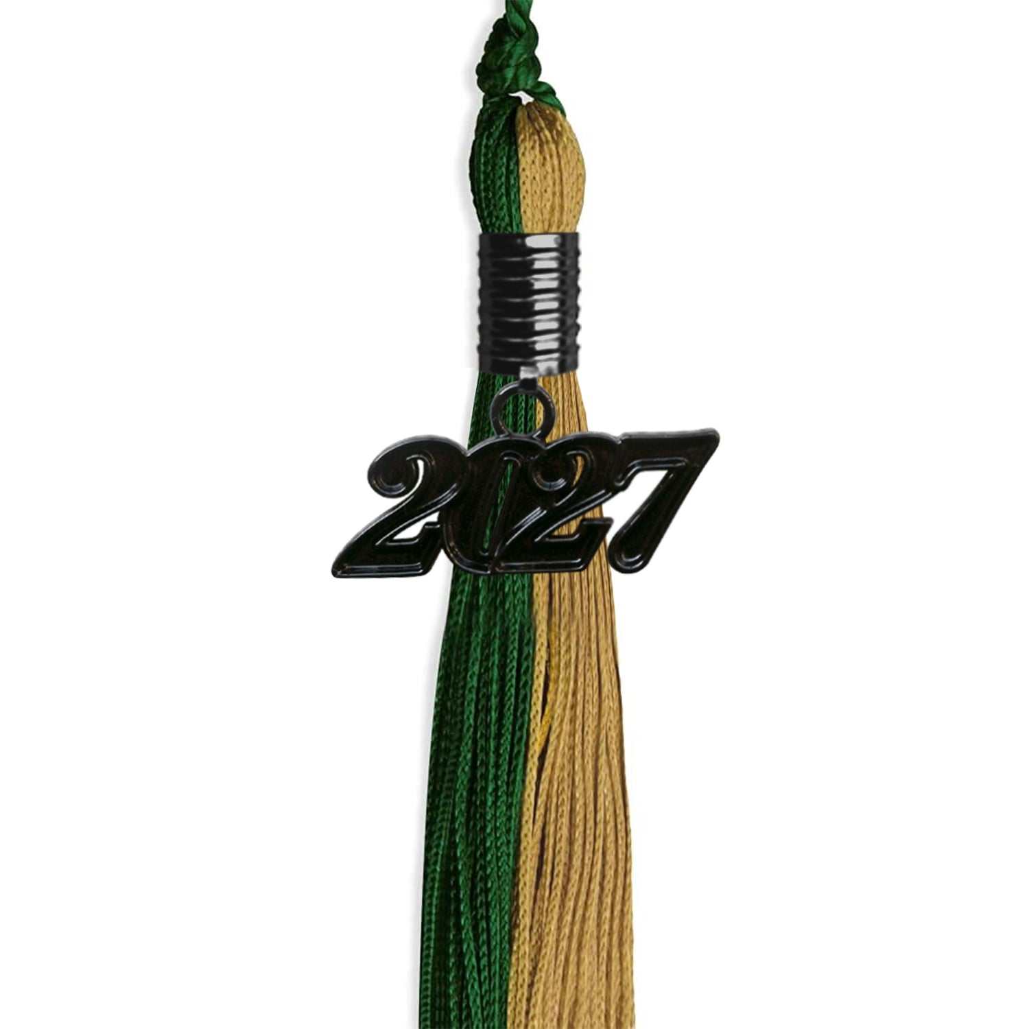 Hunter Green/Antique Gold Graduation Tassel with Black Date Drop - Endea Graduation