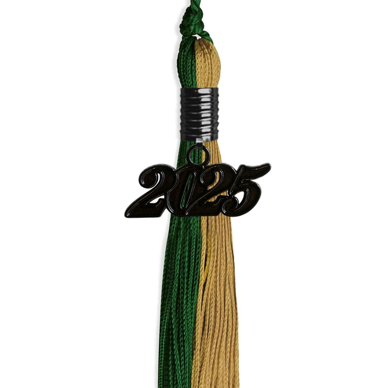 Hunter Green/Antique Gold Graduation Tassel with Black Date Drop - Endea Graduation