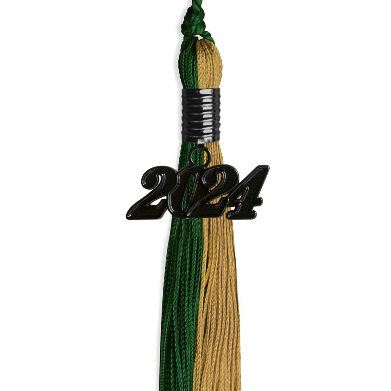 Hunter Green/Antique Gold Graduation Tassel with Black Date Drop - Endea Graduation