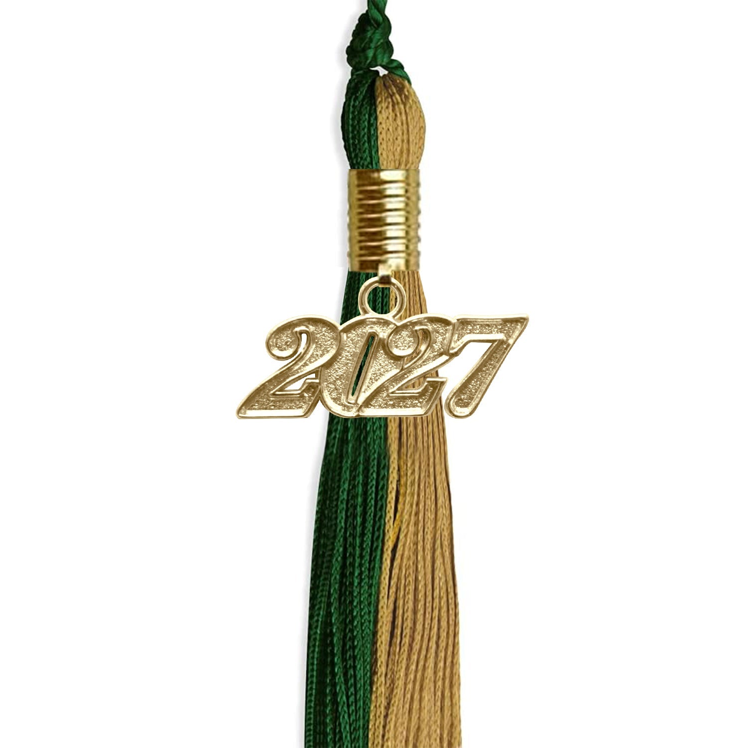 Hunter Green/Antique Gold Graduation Tassel with Gold Date Drop - Endea Graduation