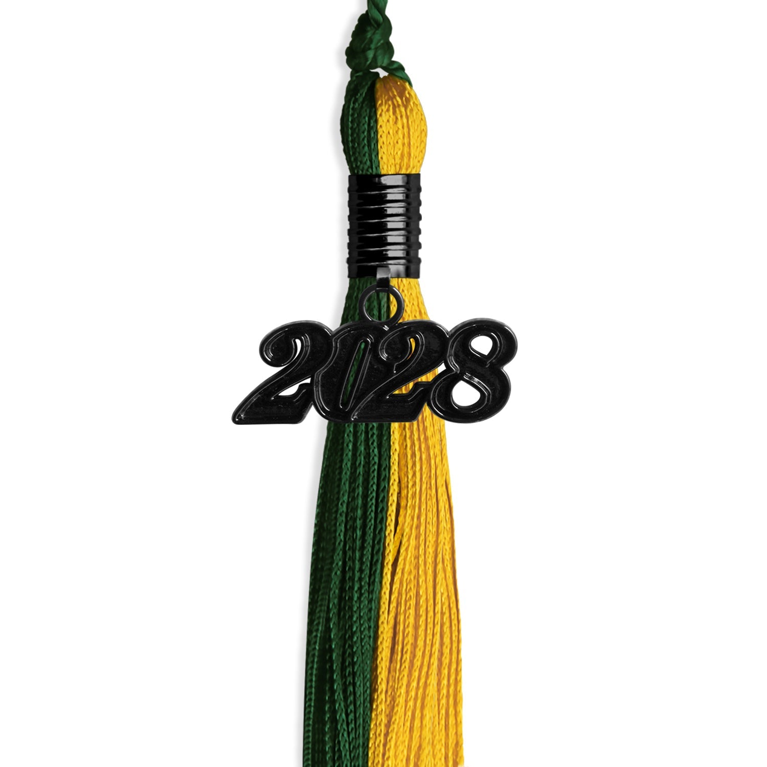 Hunter Green/Gold Graduation Tassel with Black Date Drop - Endea Graduation