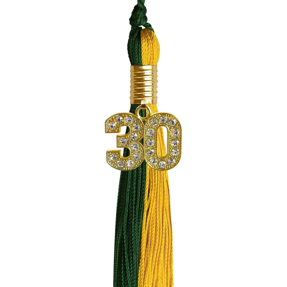 Hunter Green/Gold Graduation Tassel with Gold Bling Charm - Endea Graduation
