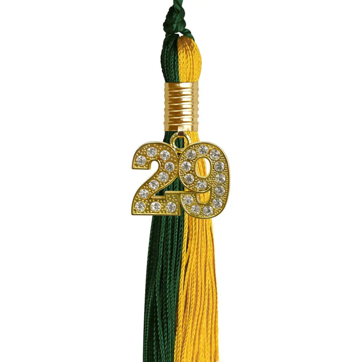 Hunter Green/Gold Graduation Tassel with Gold Bling Charm - Endea Graduation