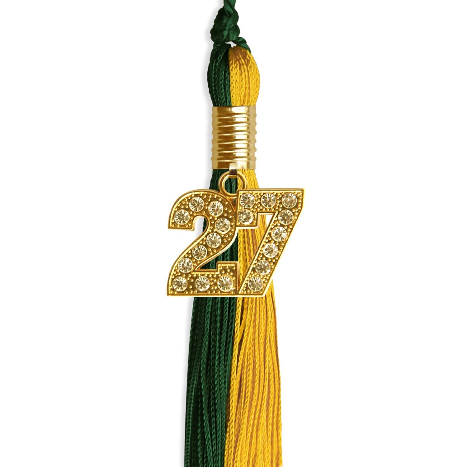 Hunter Green/Gold Graduation Tassel with Gold Date Drop - Endea Graduation