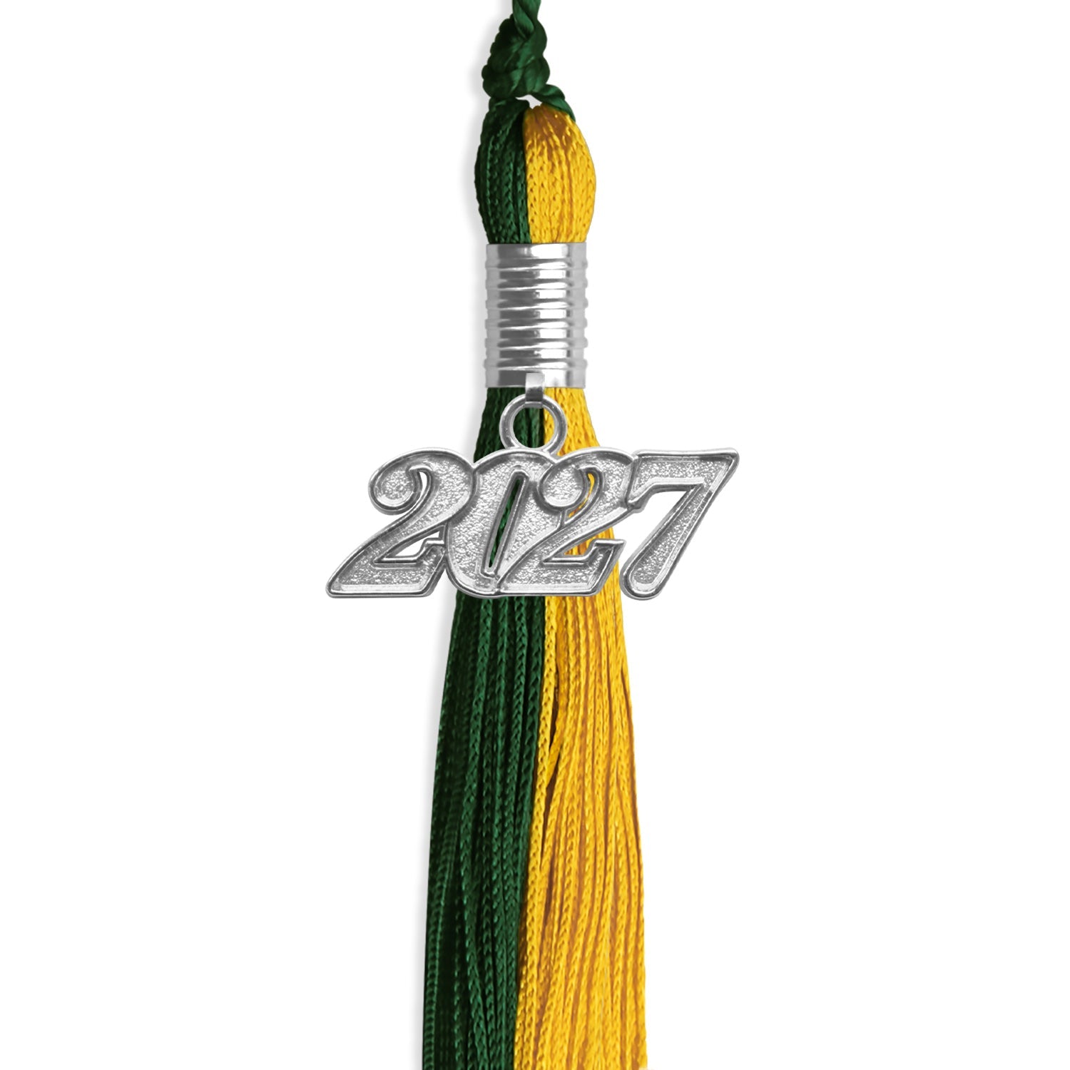 Hunter Green/Gold Graduation Tassel with Silver Date Drop - Endea Graduation