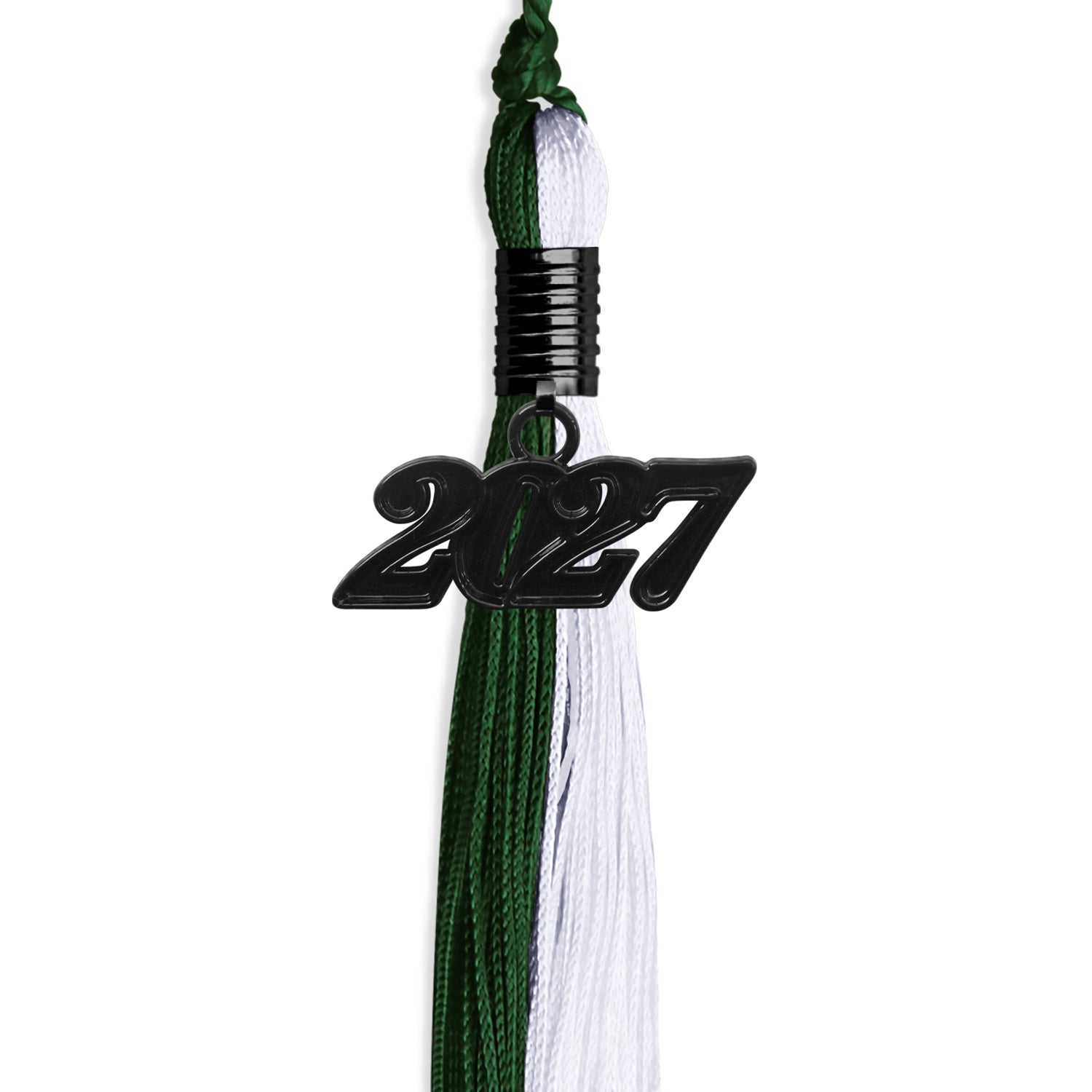 Hunter Green/White Graduation Tassel with Black Date Drop - Endea Graduation