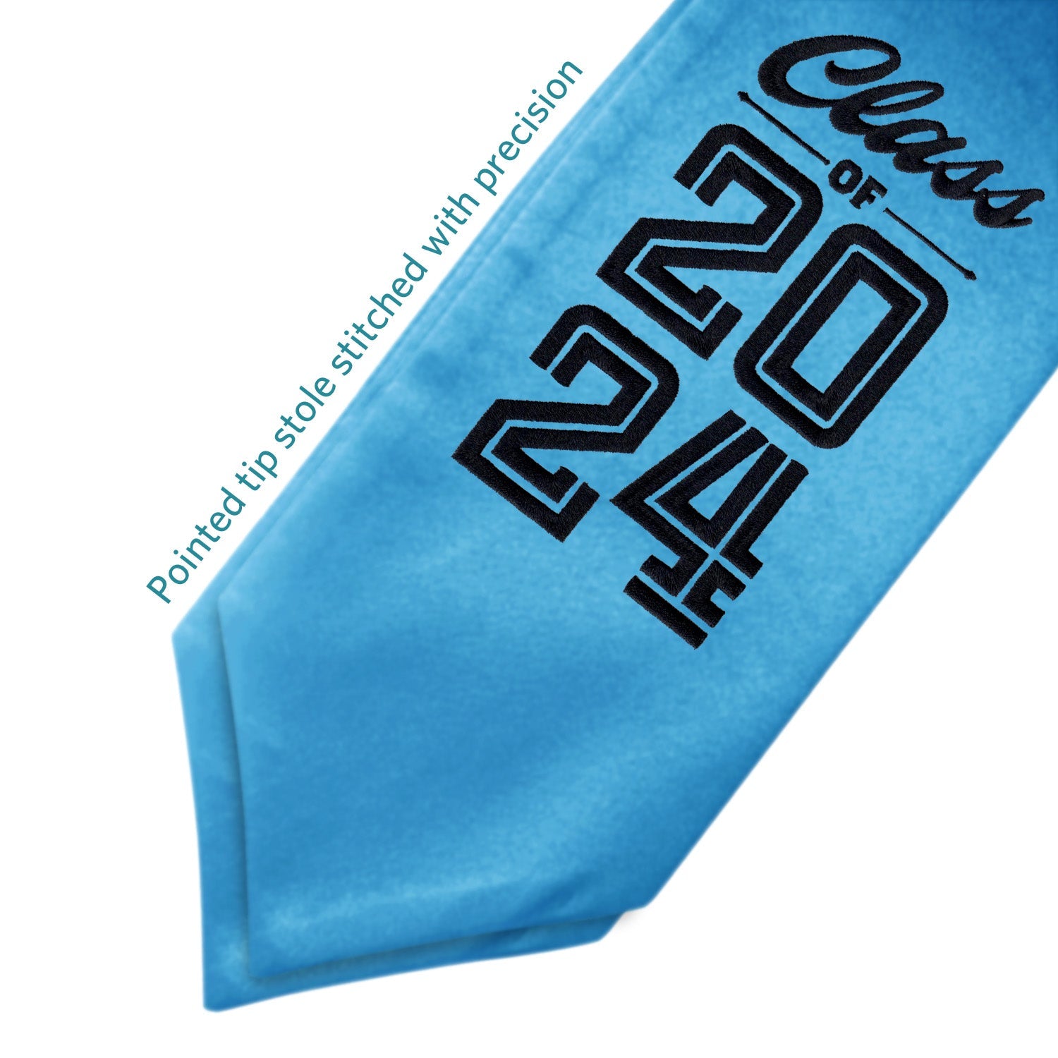 Light Blue Class of 2024 Graduation Stole/Sash with Classic Tips - Endea Graduation