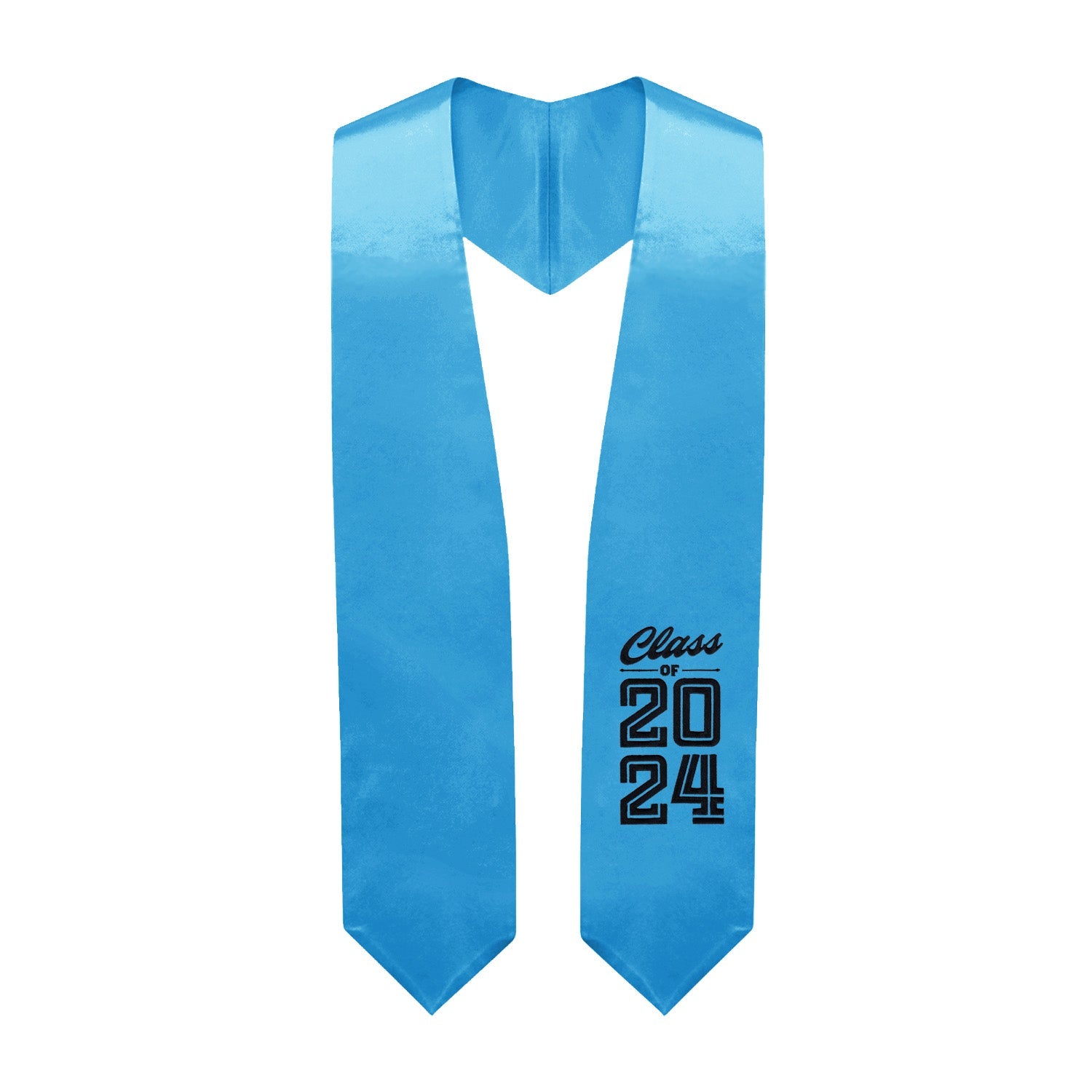 Light Blue Class of 2024 Graduation Stole/Sash with Classic Tips - Endea Graduation